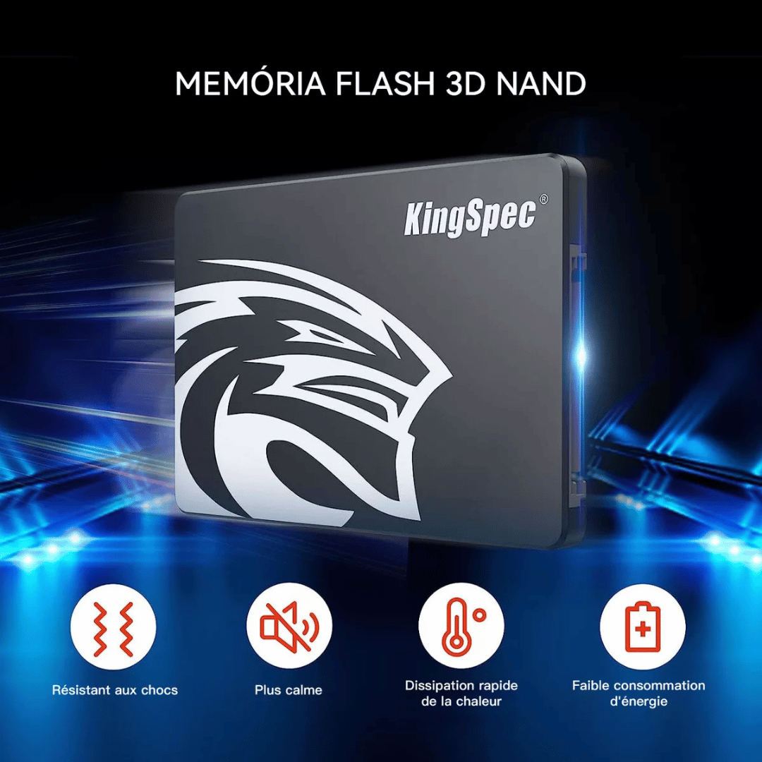 SSD KingSpec com memória flash 3D NAND