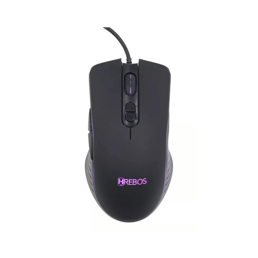 Mouse Gamer Optico Rgb Usb 2.0 Fio 1.5m 1200dpi Hrebos HS-191