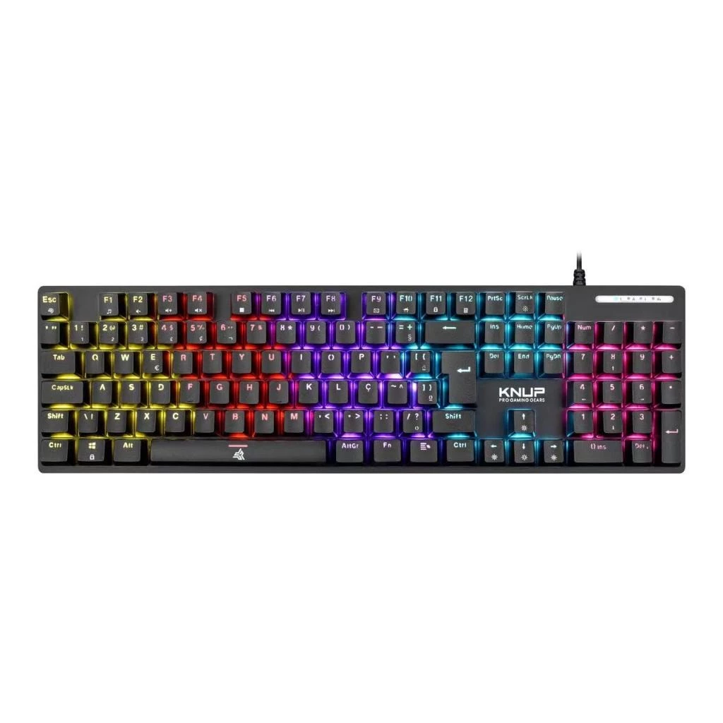 Kit Teclado e Mouse Gamer Mecânico USB RGB KP-TE131 - Knup