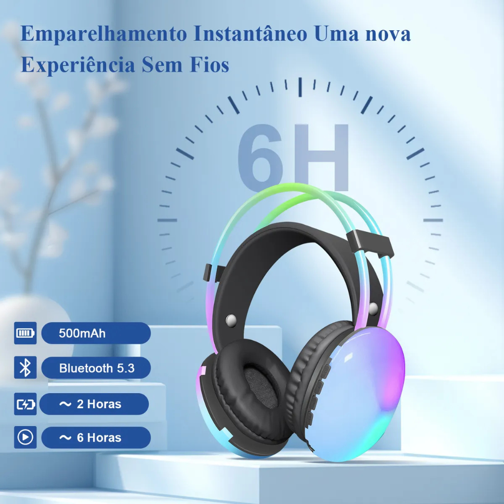 Fone De Ouvido Bluetooth Gamer Headset Hmaston Sn29 Rgb Tws Branco (4)