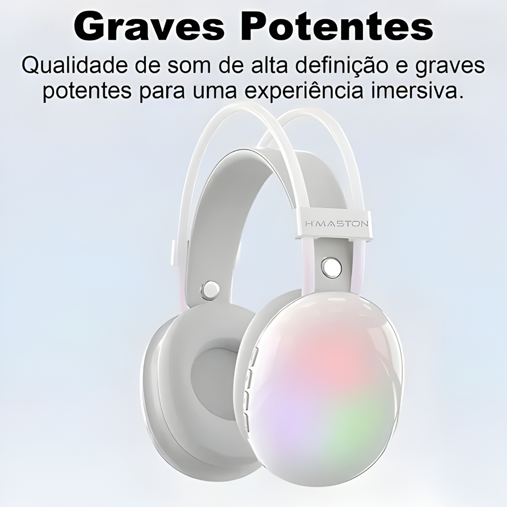 Fone De Ouvido Bluetooth Gamer Headset Hmaston Sn29 Rgb Tws Branco (7)