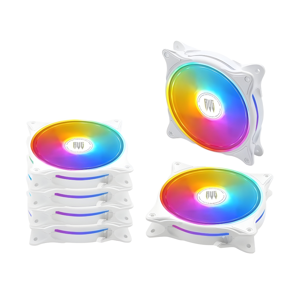 Kit 3 Coolers Fan ARGB 120mm G-VR346K com Hub e Controle Remoto – Branco (1)