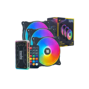 Kit 3 Coolers Fan ARGB 120mm G-VR346K com Hub e Controle Remoto  - Preto