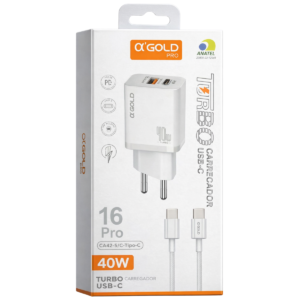 Carregador USB-C A’GOLD 16 PRO Turbo 40W (CA42-5)