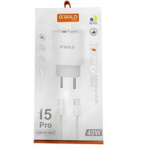 Carregador USB-C A’GOLD 15 PRO Turbo 40W (CA40-5)