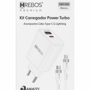 Carregador Power Turbo HREBOS Premium - Lightning
