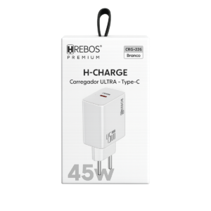 Carregador HREBOS Premium H-CHARGE 45W Ultra Type-C