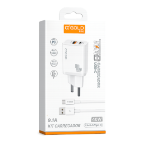Carregador Turbo α’Gold Pro 40W USB-C + Cabo Tipo-C