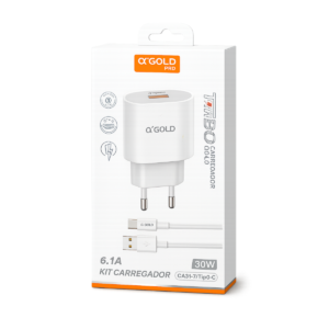 Carregador Turbo A’Gold Pro 30W 6.1A + Cabo USB-C  (CA31-7)