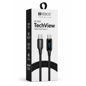 Cabo HREBOS Premium TechView CB-301C USB-C 100W